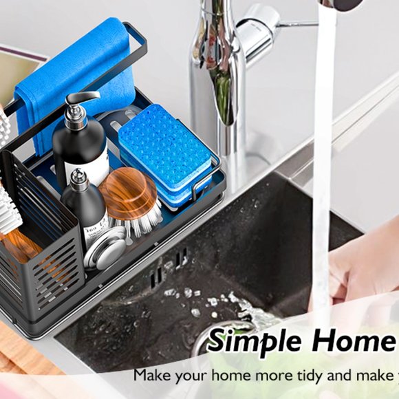 NEW Sink Caddy with Brush Holder with Removable Drain Tray for Sponge - Picture 12 of 12